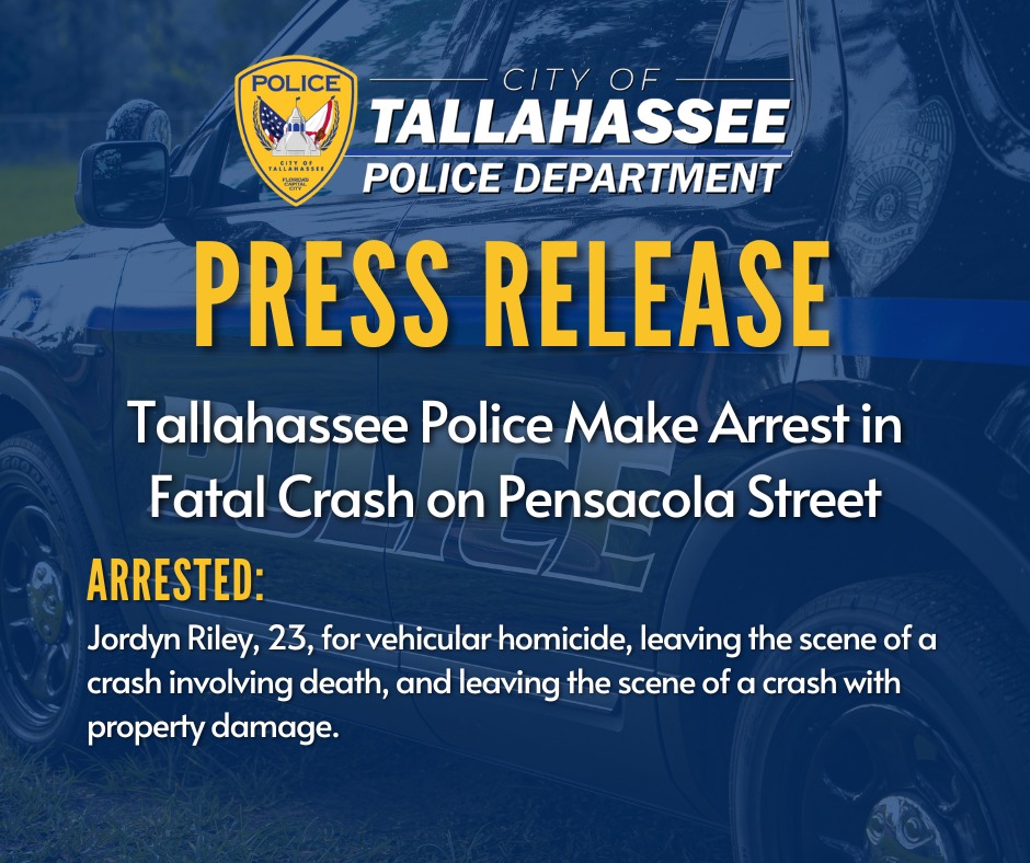 City - Today, Aug. 26, the Tallahassee Police Department (TPD) arrested ...