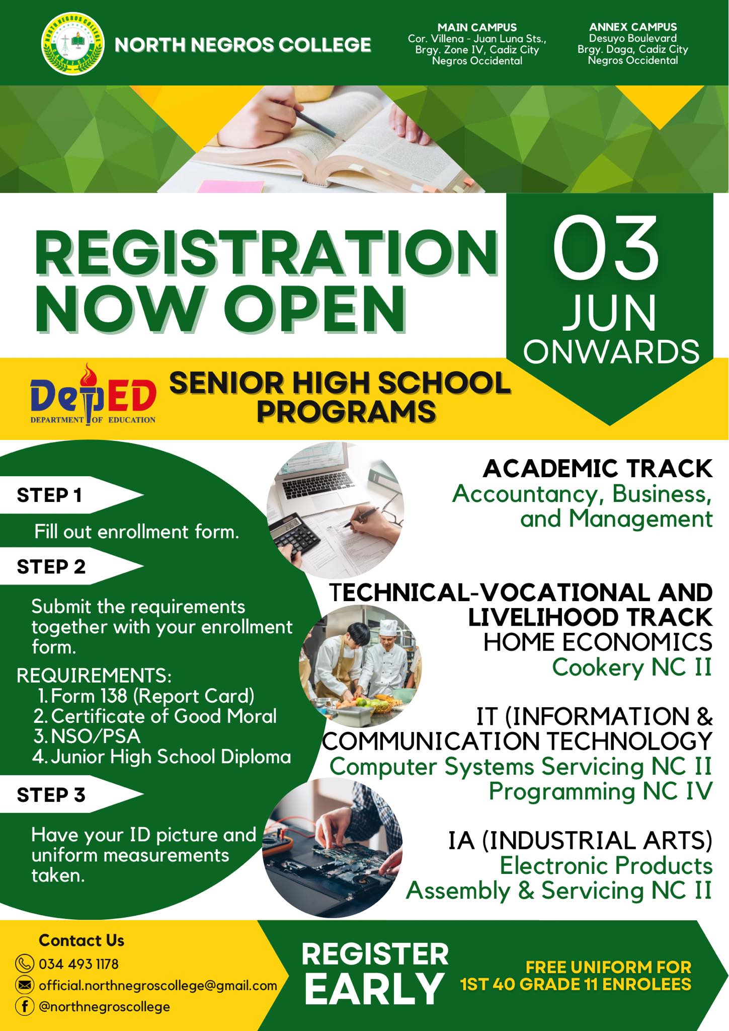 North - Registration for our Senior High School Programs are now OPEN ...