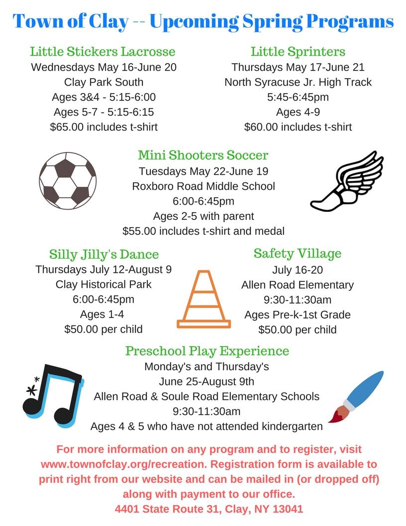 Our summer brochure has been... - Town of Clay Recreation