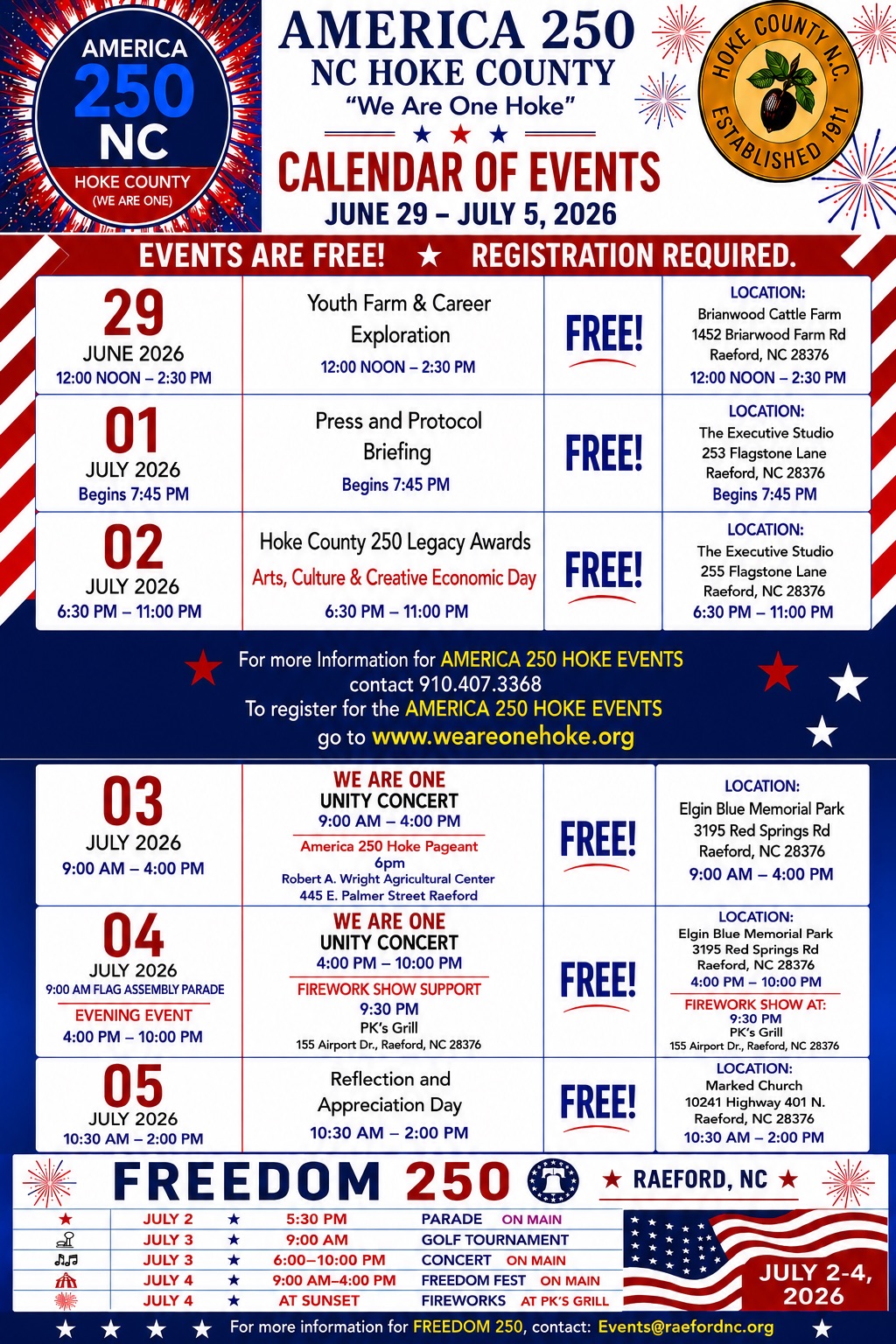 Hoke County’s OFFICIAL AMERICA 250 Celebration