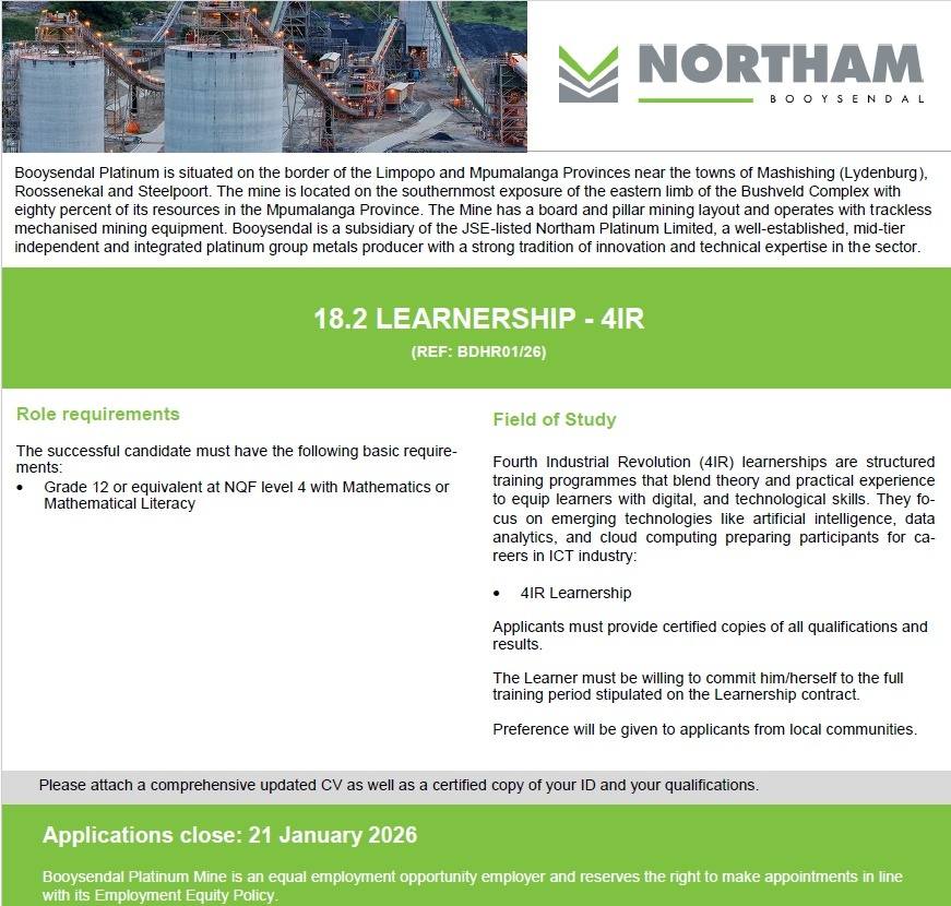 Engineering learnership... - Recentjobs.co.za | Facebook