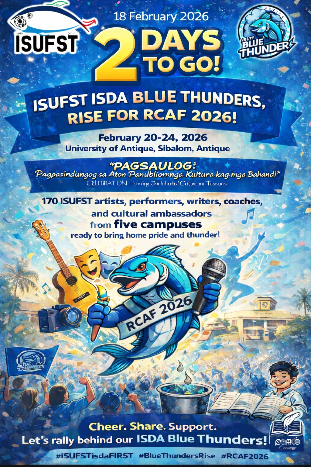 THE ISUFST TEAM IS ALL SET. In two days, the ISUFST ISDA Blue Thunders ...