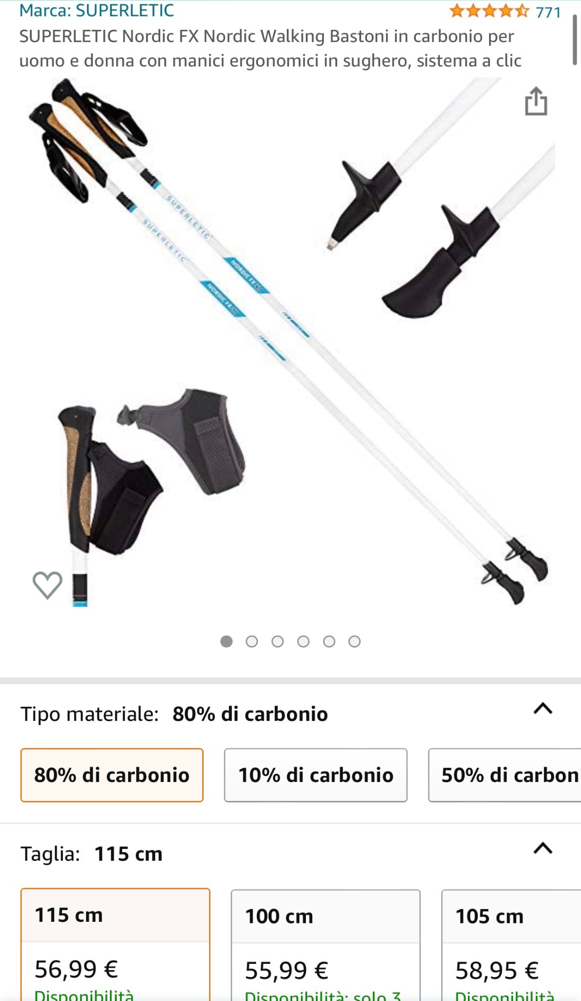 Gipron Bastoni Da Trekking Expedition – Coppia Telescopica In Alluminio 3 Sezioni, Manopola Gomma Doppia Densità, Punta In Carburo Di Tungsteno – Made In Italy, Con Rotelle E Copri Puntale