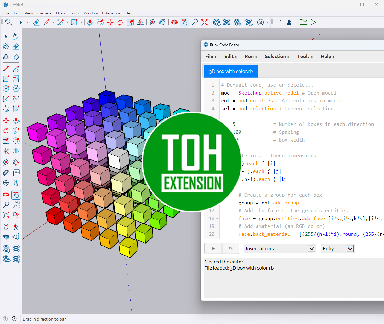ห้องเรียน Basic ruby for SketchUp โดย Toh Extension