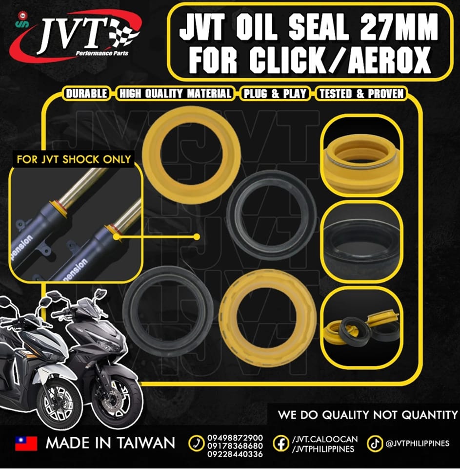 JVT - JVT SUSPENSION OIL SEAL 27mm FOR AEROX & CLICK STOCK SHOCK AND ...