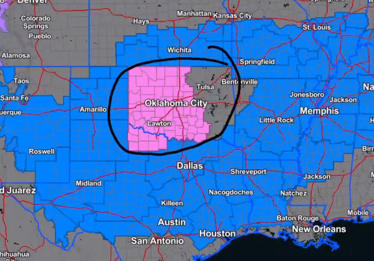 Severe Weather Updates: Oklahoma | Oklahoma: A WINTER STORM WARNING has ...