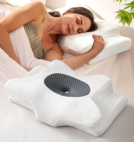 Derila Ergo pillow review with memory foam core and unique butterfly shape