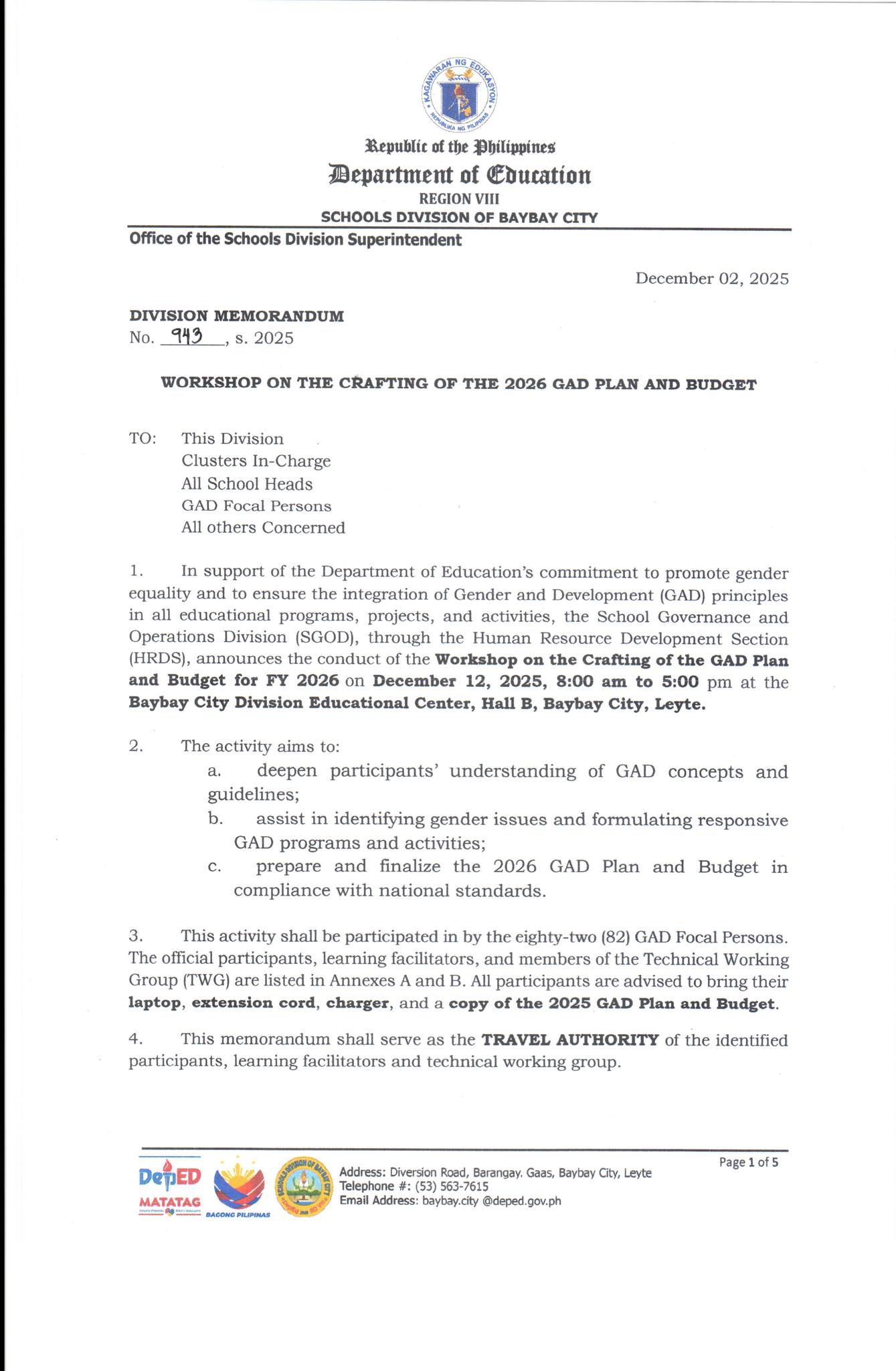 Recs Senag - DM NO 943, S. 2025 WORKSHOP ON THE CRAFTING... | Facebook