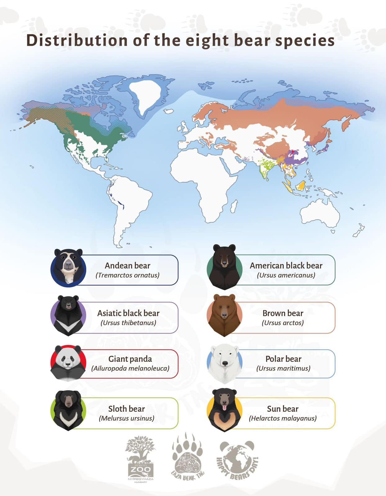 Zoology - GASC - • Distribution Map of Bear Species of the... | Facebook