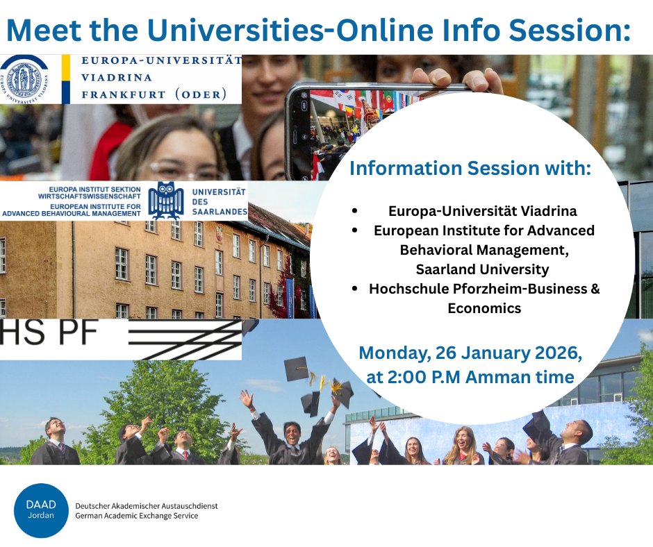 DAAD Jordan - 🎓 Meet the Universities – Online Webinar 📅... | Facebook