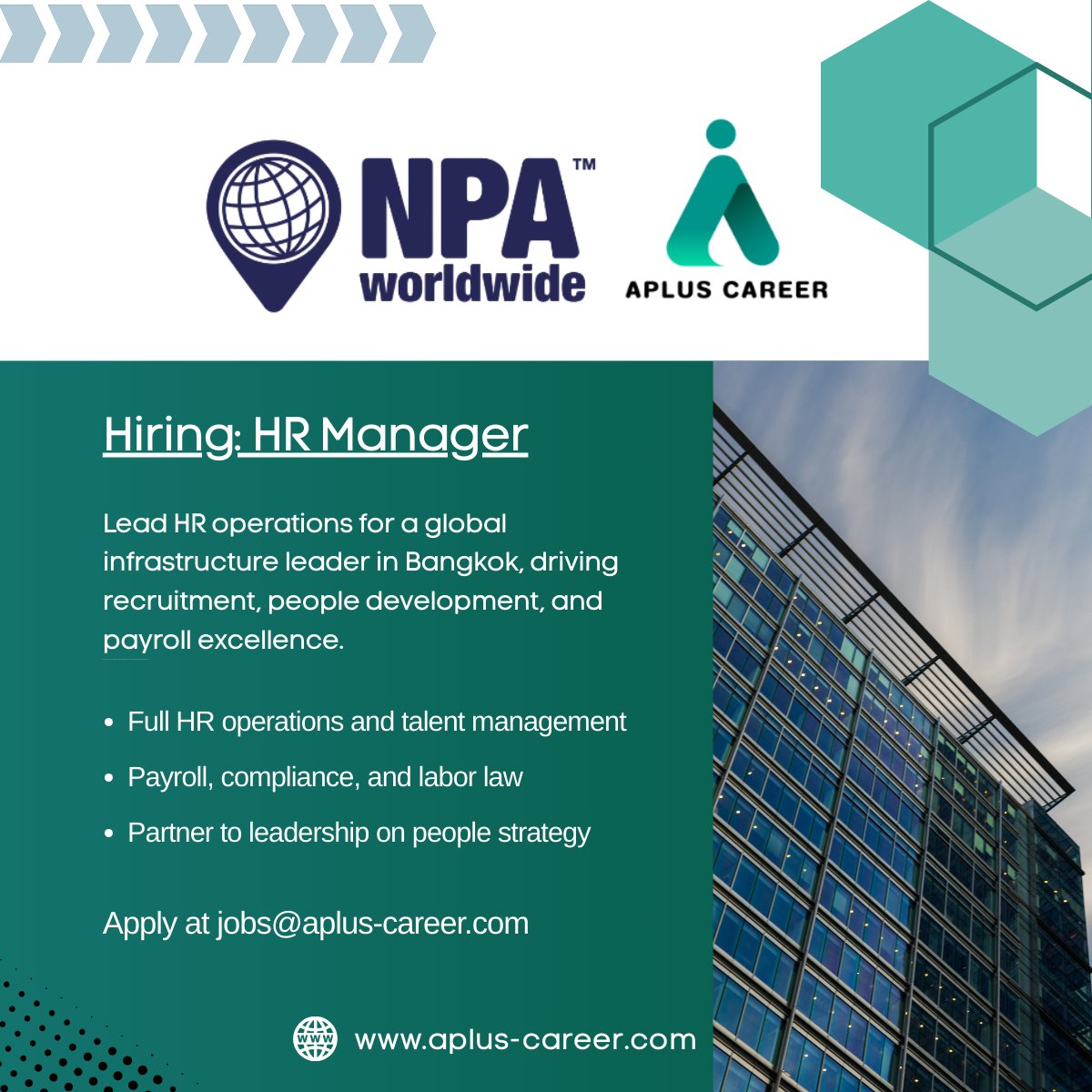 APlus - We are seeking a hands-on HR Manager for a global leader in ...