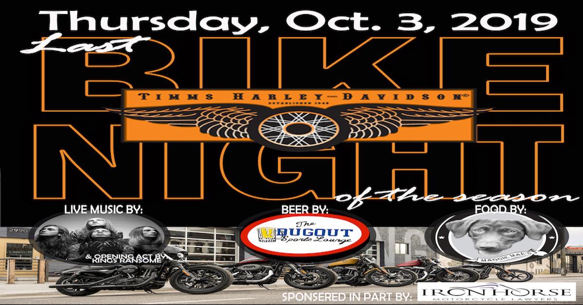 October Bike Night Sponsored by Iron Horse Motorcycle Lawyers