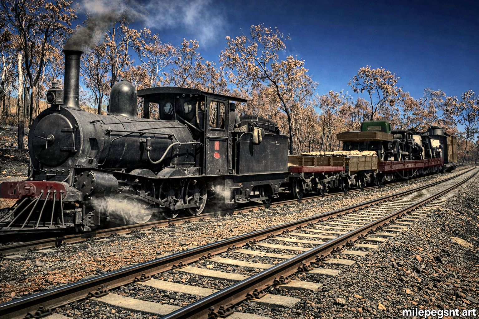 Mile - An artistic representation of a southbound Commonwealth NF Class ...