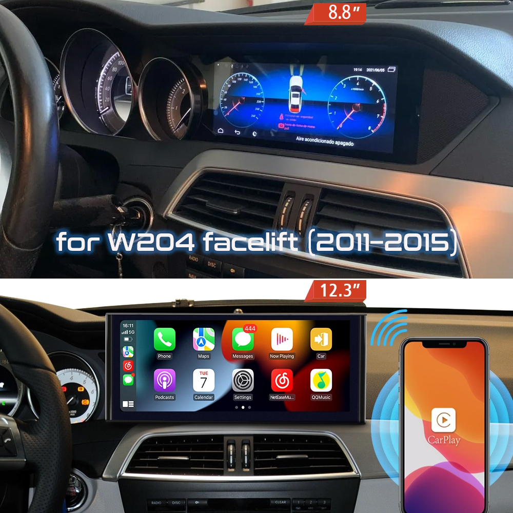 DVDGPSNav.com - Mercedes C W204 Facelift Screen Upgrade with Android ...