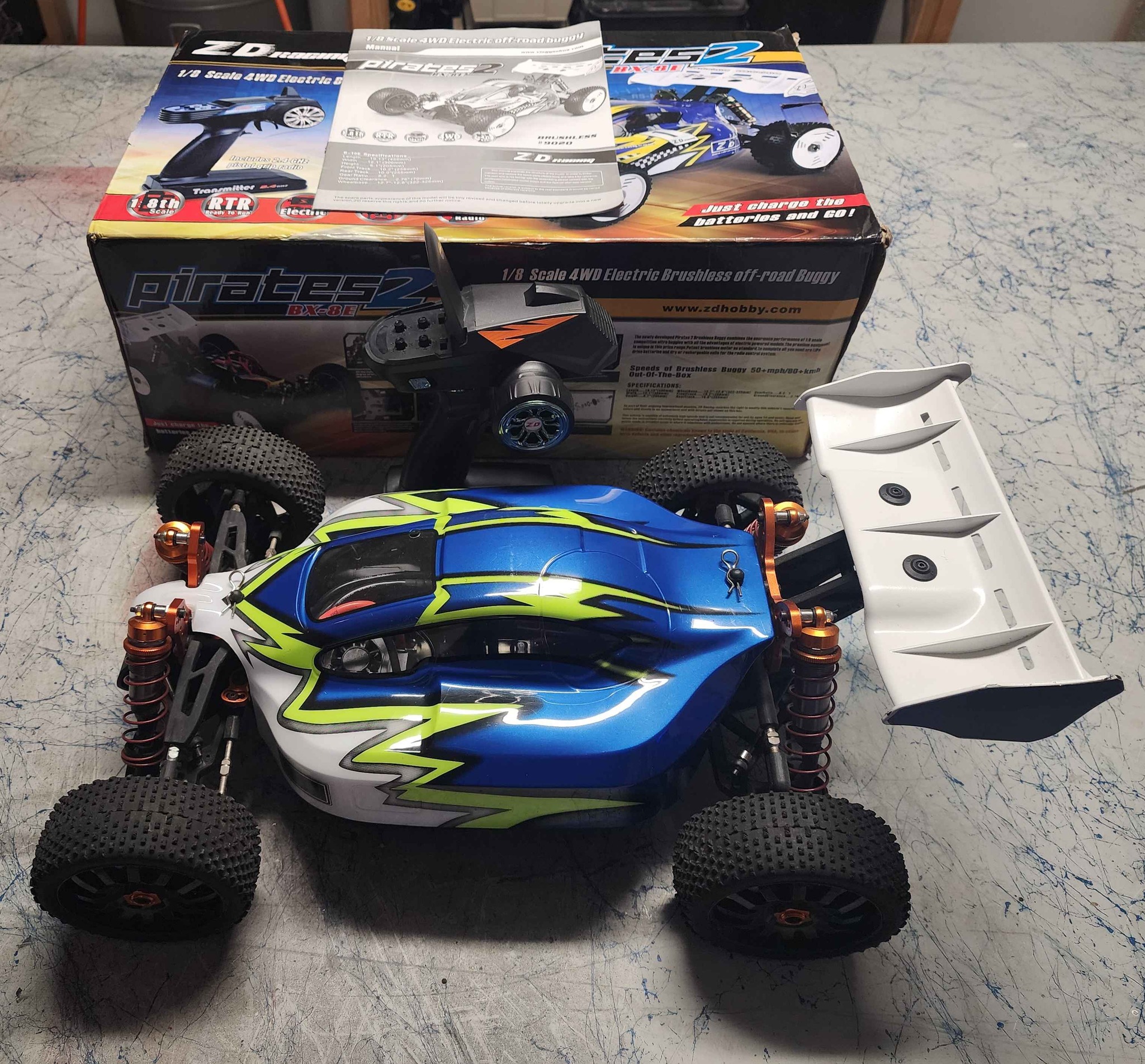 Fast Brushless RC car ZD Racing Pirates 2 ready to run 1/8 scale 4 ...