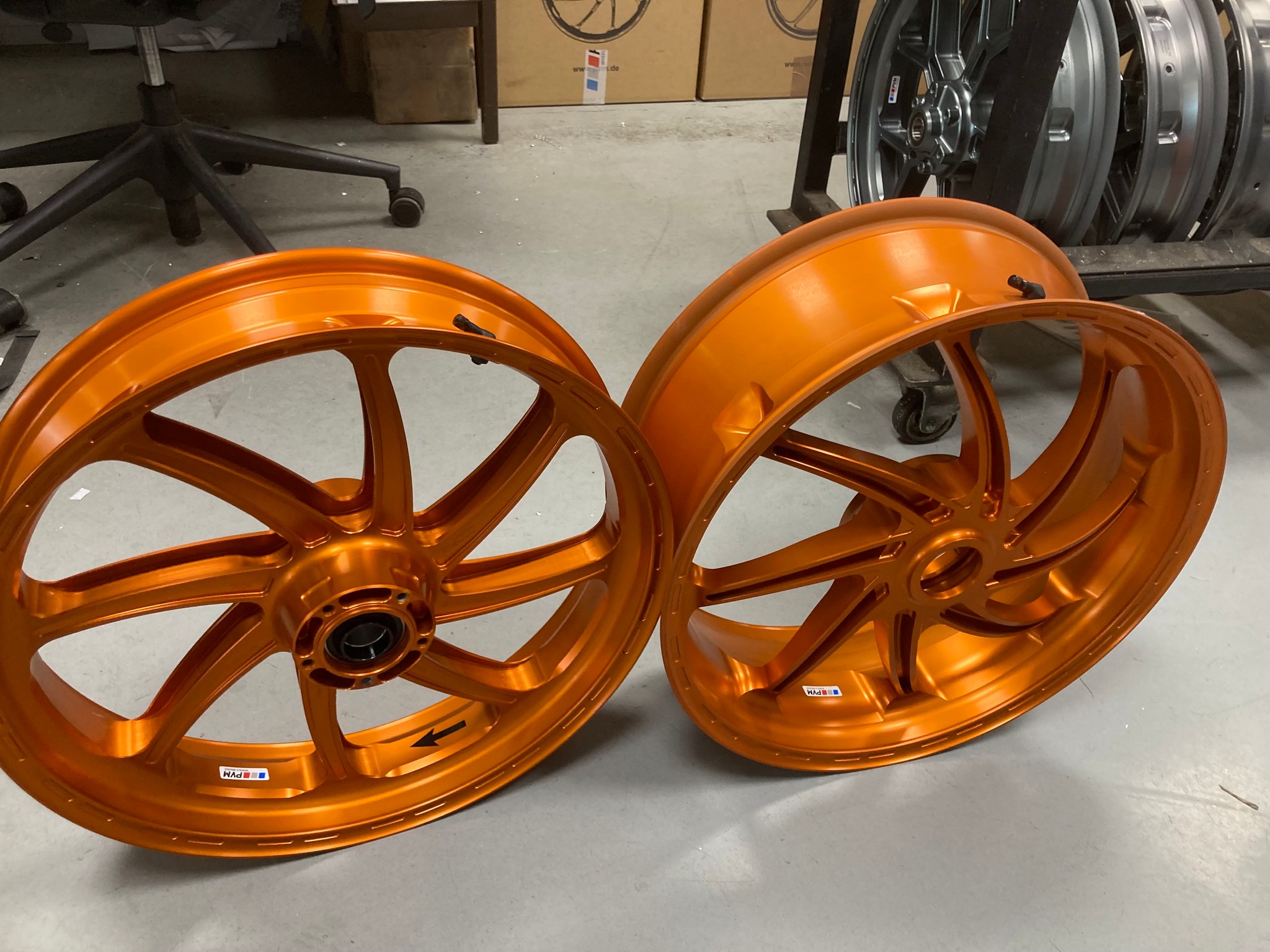 Custom forged motorcycle wheels for KTM, BMW, Ducati, and more