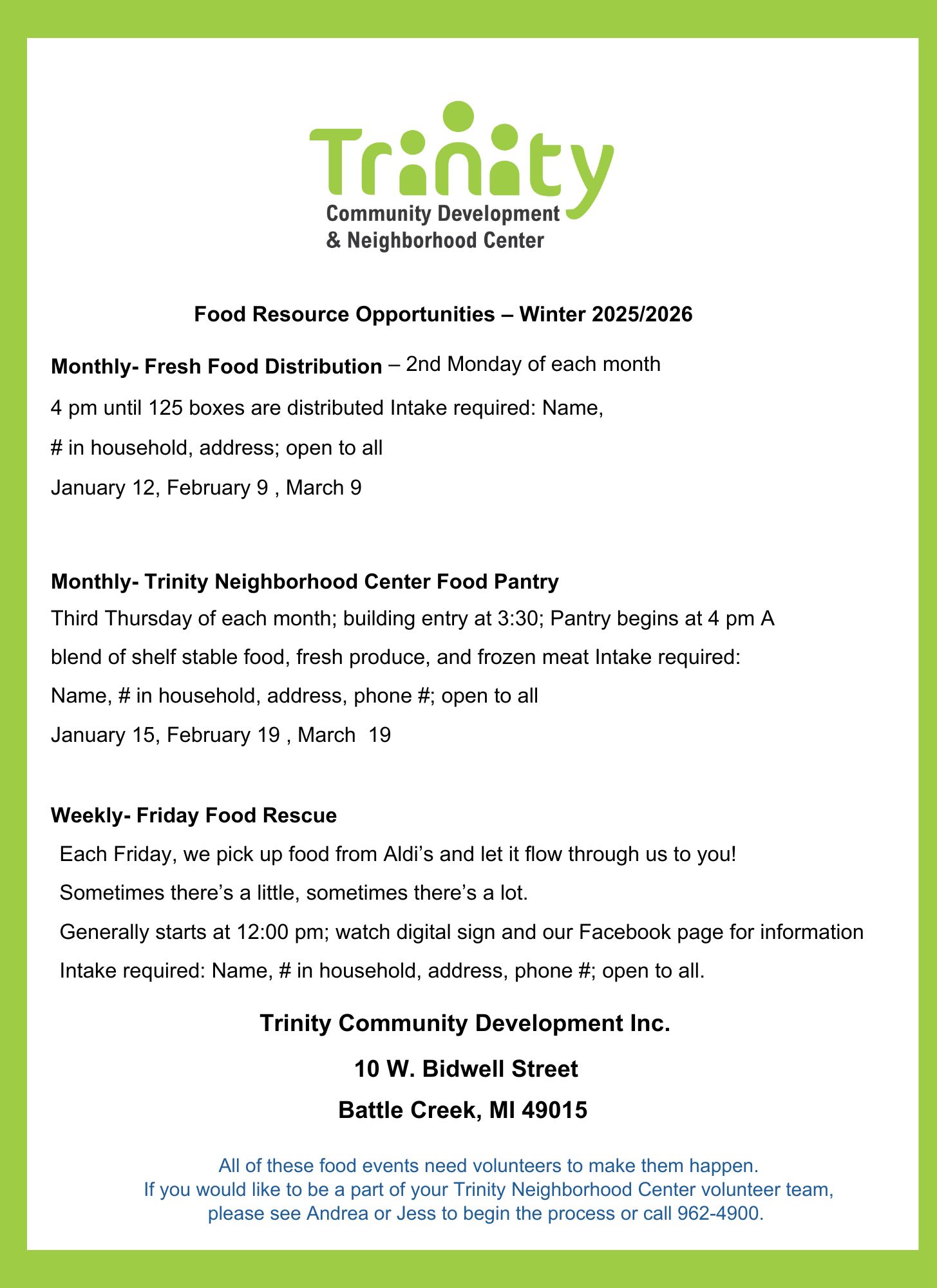 Trinity - 🍎 Community Food Programs at Trinity Community Development 🥕 ...
