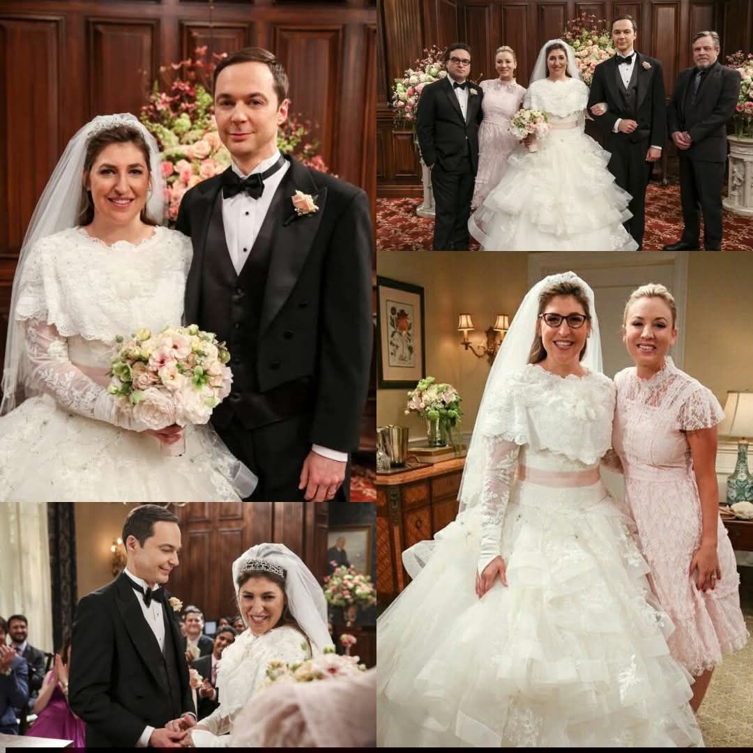 amy farrah fowler wedding dress designer farah aka Mayim Bialik in the famous gown. Honestly, the first time this was shown, I did not like it. I was just like Penny and Bernie and Petite Studio's Summer '26 Sheldon's wedding Color:Gardenia Combo Thigh Length
