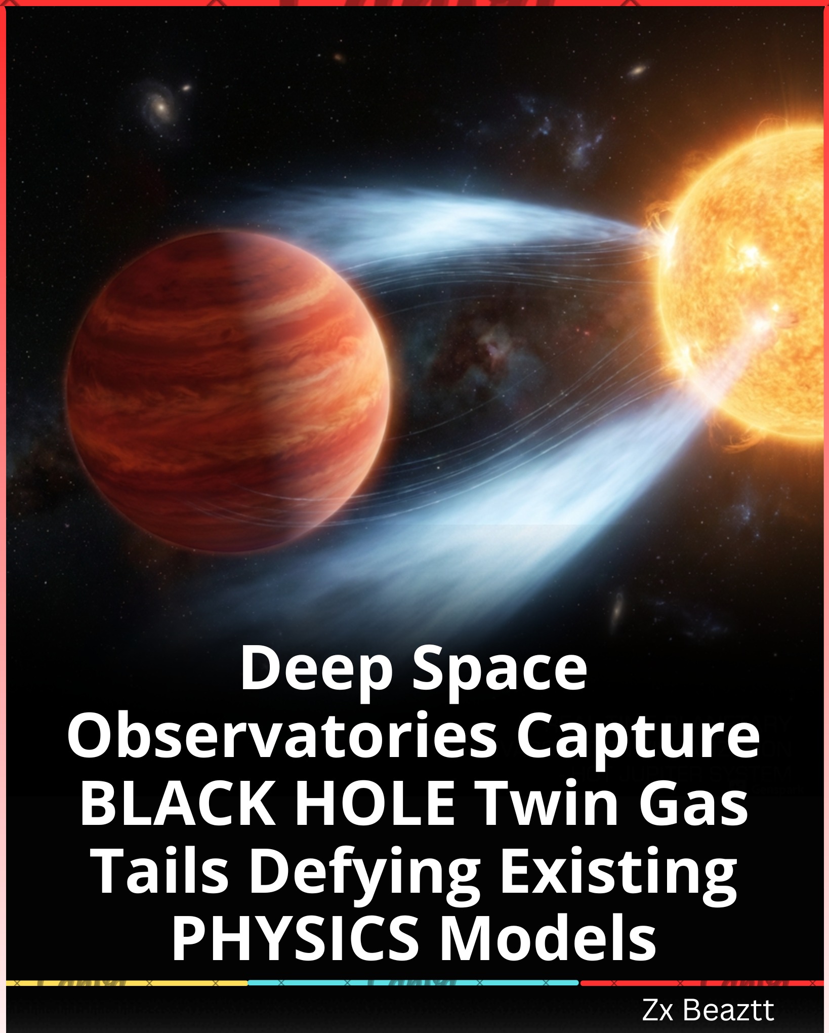 Hot Jupiter planet leaking ionized gas tails