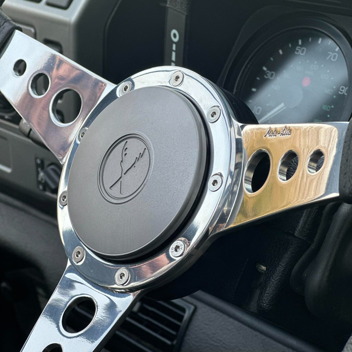MOTA-LITA MK4 BLACK PERFORATED LEATHER STEERING WHEEL NEW TO