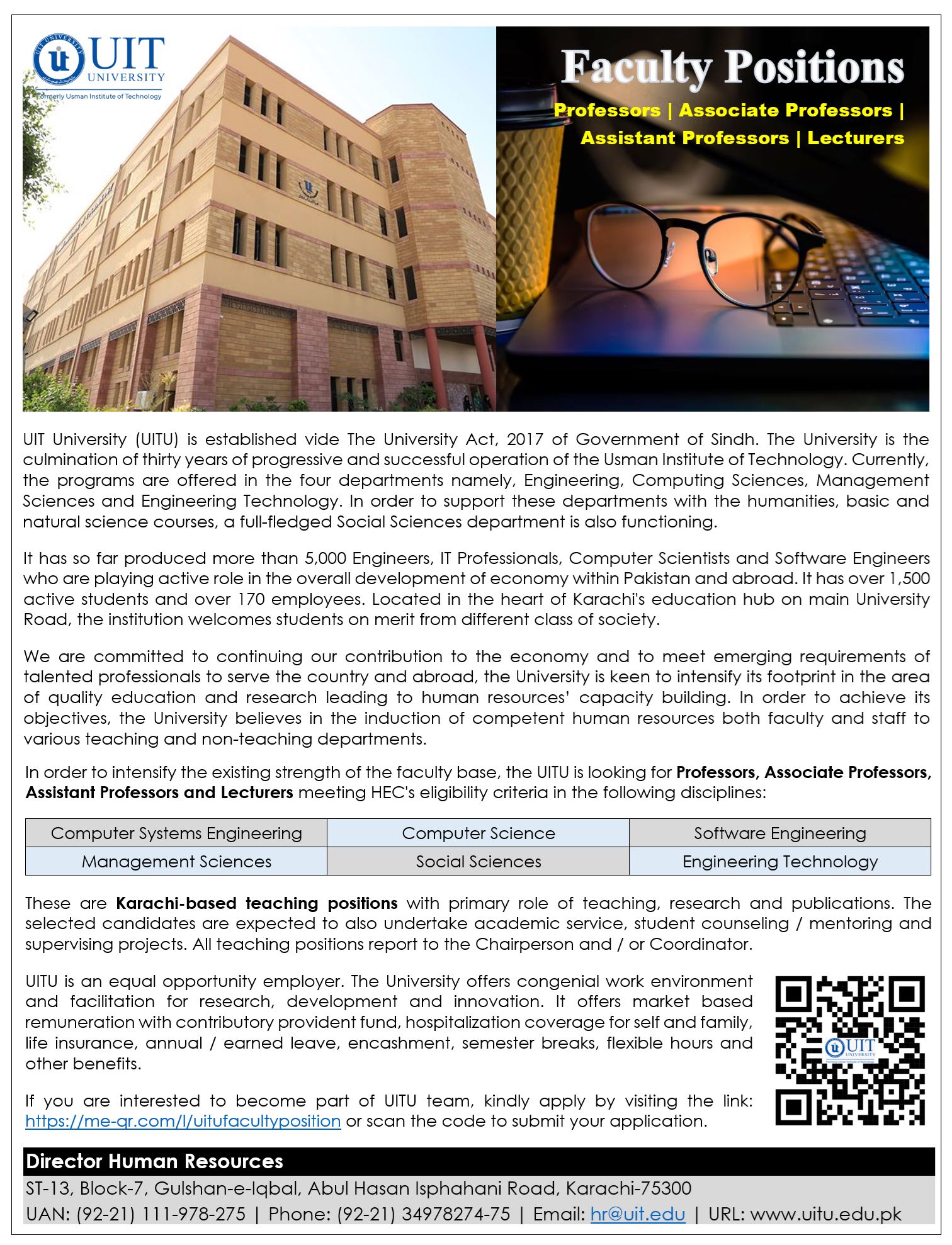 UIT - UIT University Faculty Positions Professors | Associate ...