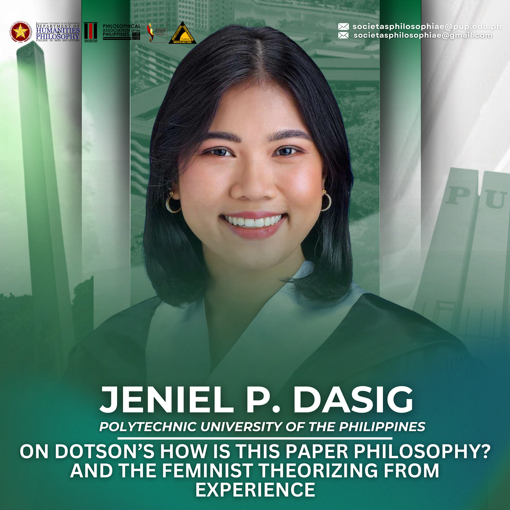 Join us for the Third Lecture... - PUP Societas Philosophiae
