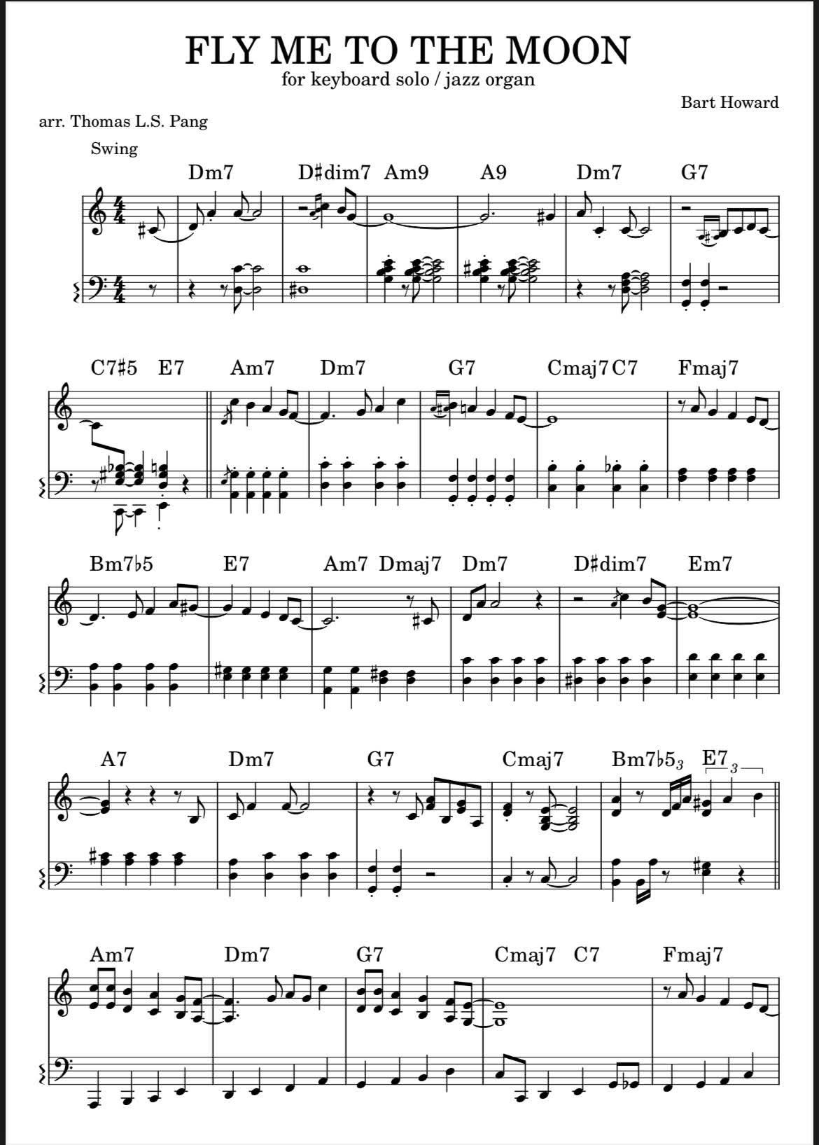 Fly me to the moon” sheet music 🎼 #flymetothemoon #sheetmusic