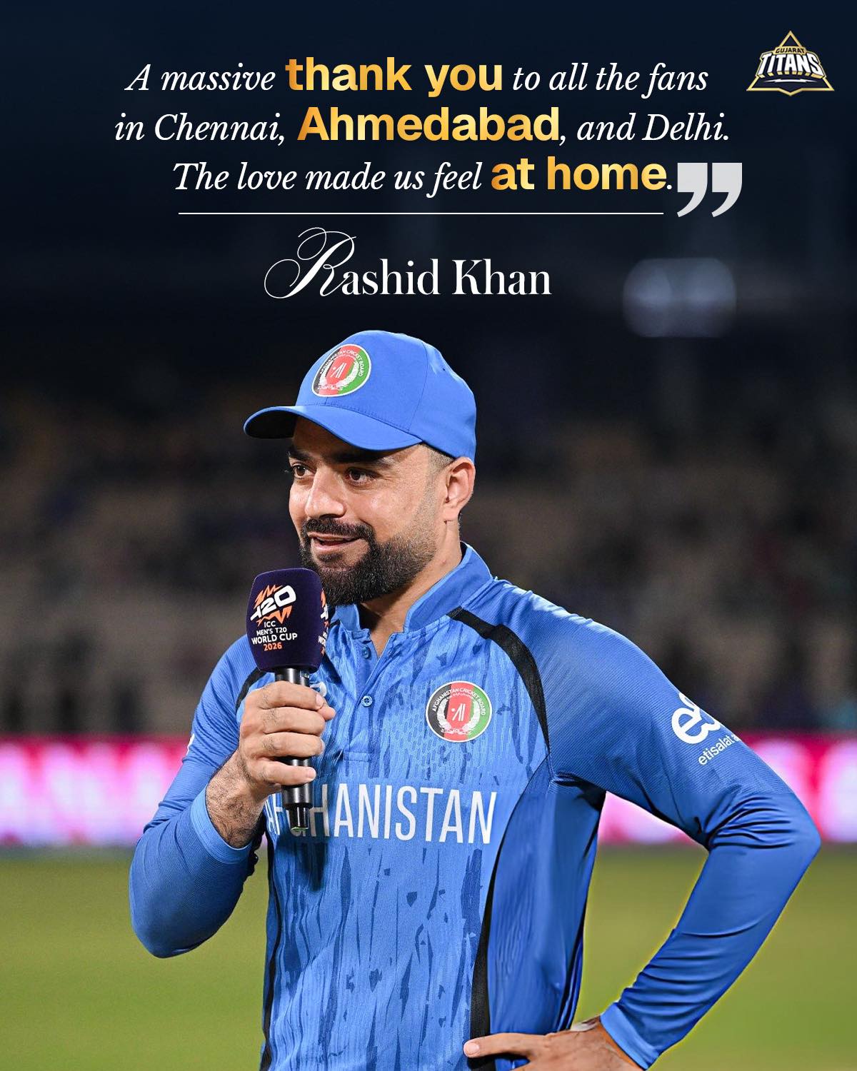 Gujarat Titans - You are home, Rashid Khan! 💙 [ Aava De |... | Facebook