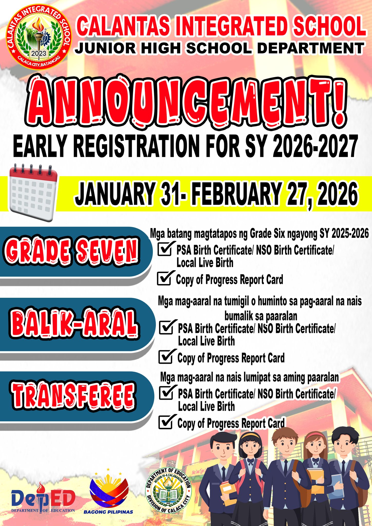 📣... - DepEd Calantas Integrated School SDO Calaca City | Facebook