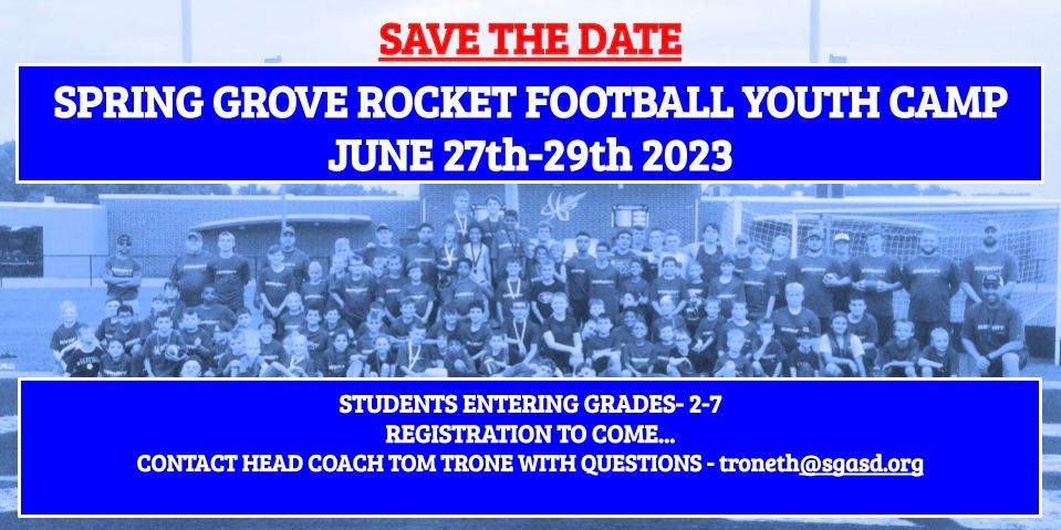 Spring Grove Rocket Football Youth Camp