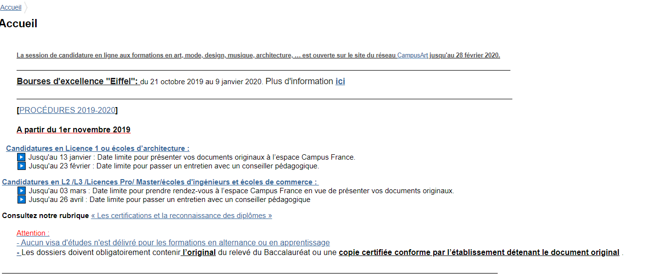 Demarche Campus France Calendrier Campus France Facebook