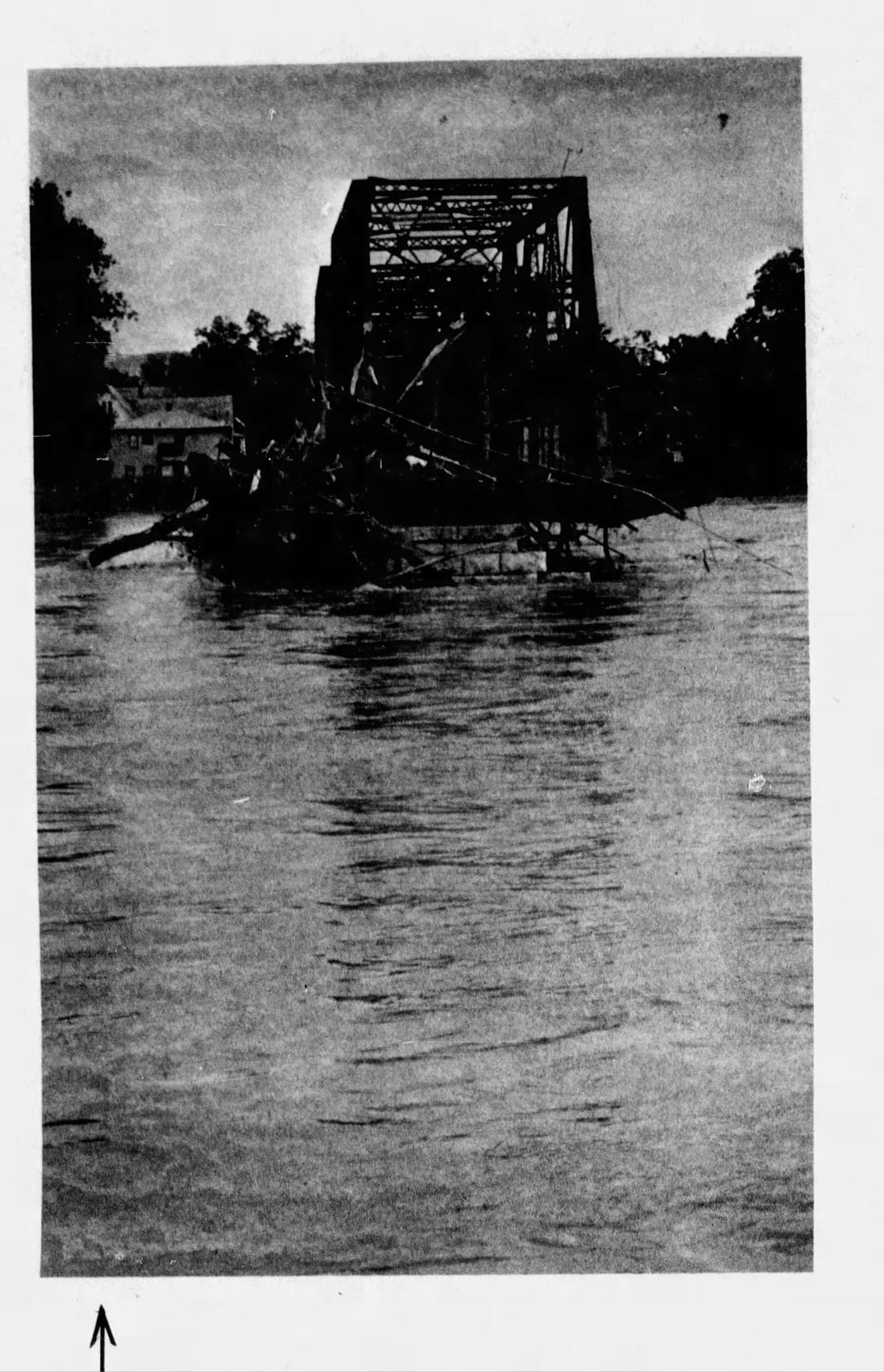 Walnut Street bridge destroyed during the 1972 flood.