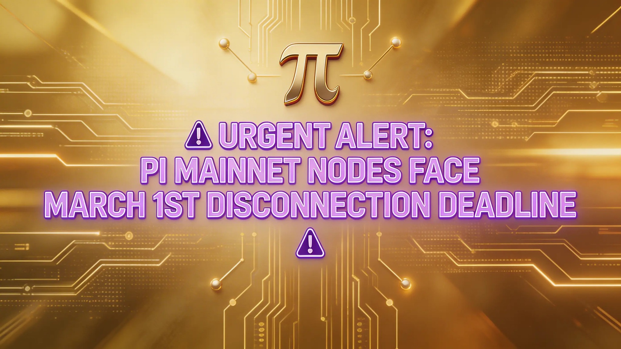 Pi - 🚨 URGENT ALERT: PI MAINNET NODES FACE MARCH 1ST DISCONNECTION ...