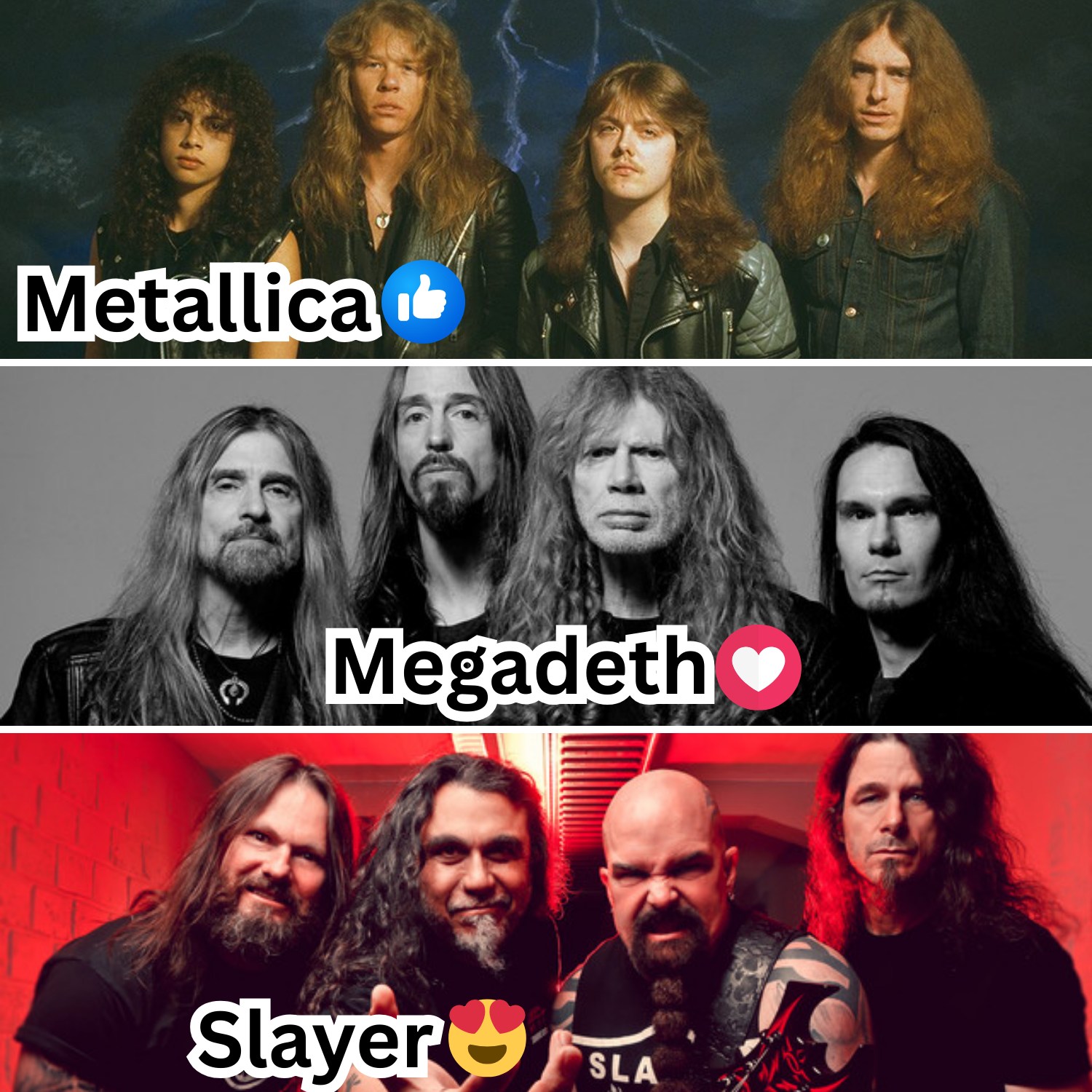 ❤Metallica / 👍Megadeth / 🥰Slayer / 🤣Anthrax – The Big Four of