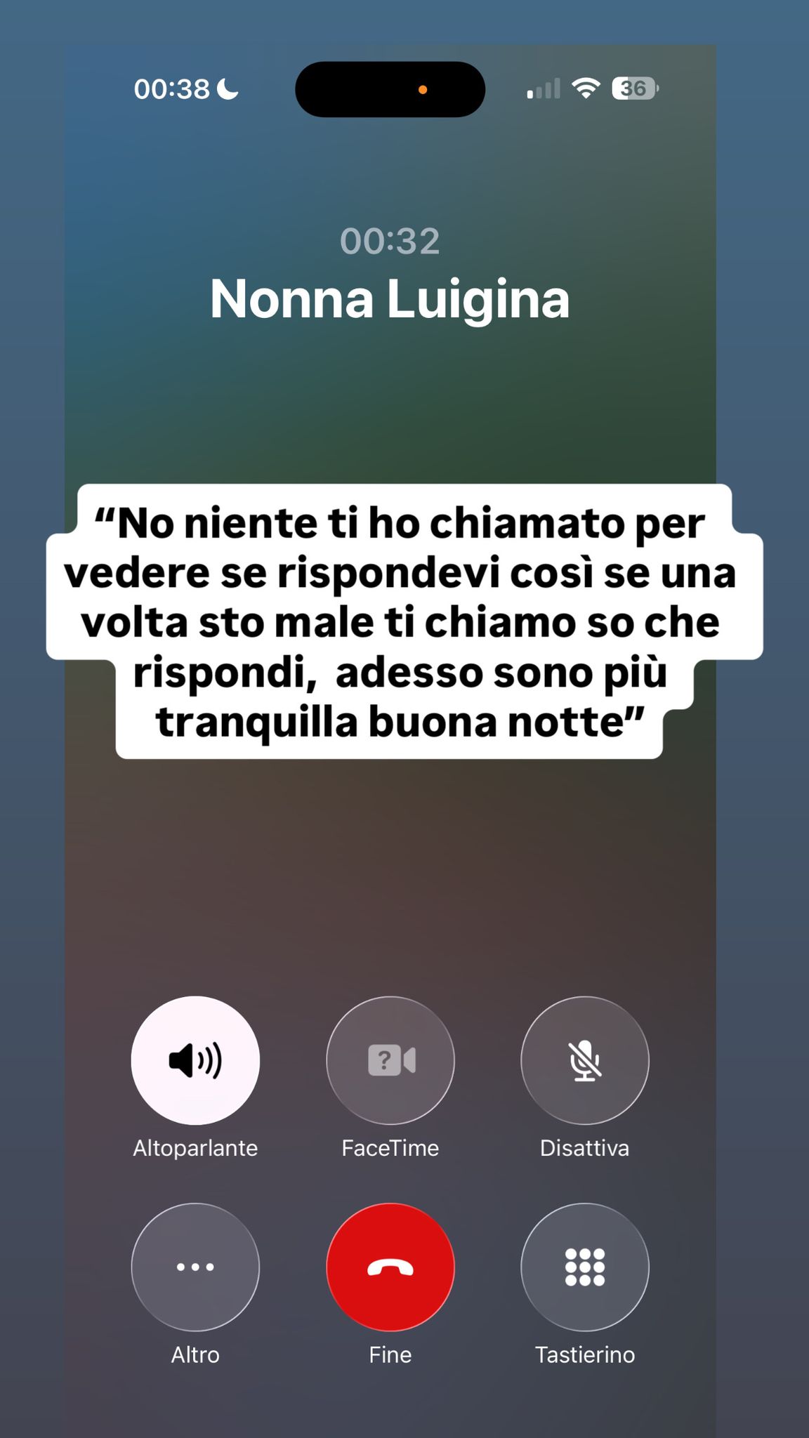Nonna - ieri la luigina ha deciso di darmi la buonanotte così ...