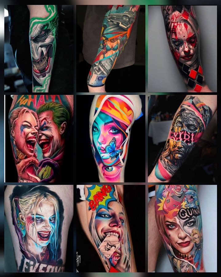 joker card tattoo sleeve Portable Fake Tattoo Image Eye Cards Written Tattoo Tattoo Half Sleeve Tribal Gift Idea Christmas Birthday W05 Fashion Joker half sleeve realism tattoo