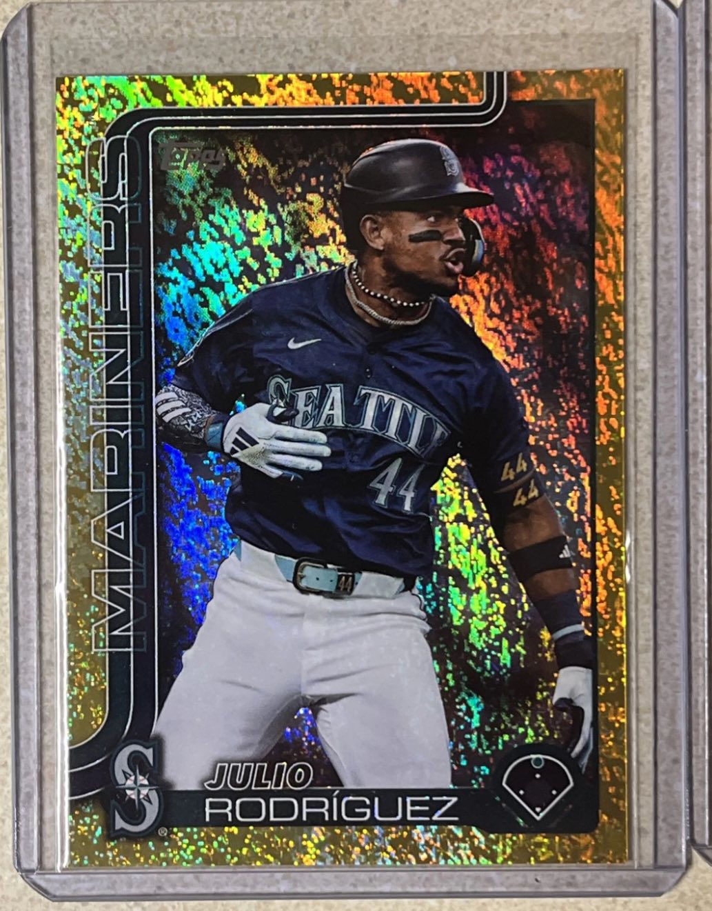 Pulling a gold refractor Julio Rodriguez card