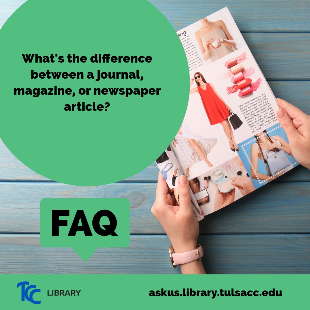 TCC Library - Learn the difference between a journal,...