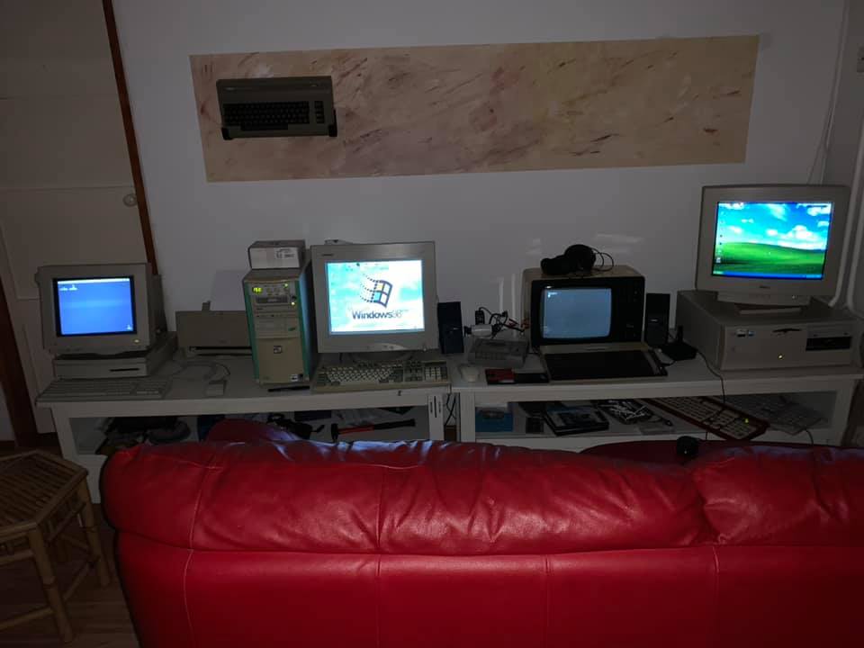 ZX Spectrum tribute wall behind my desk