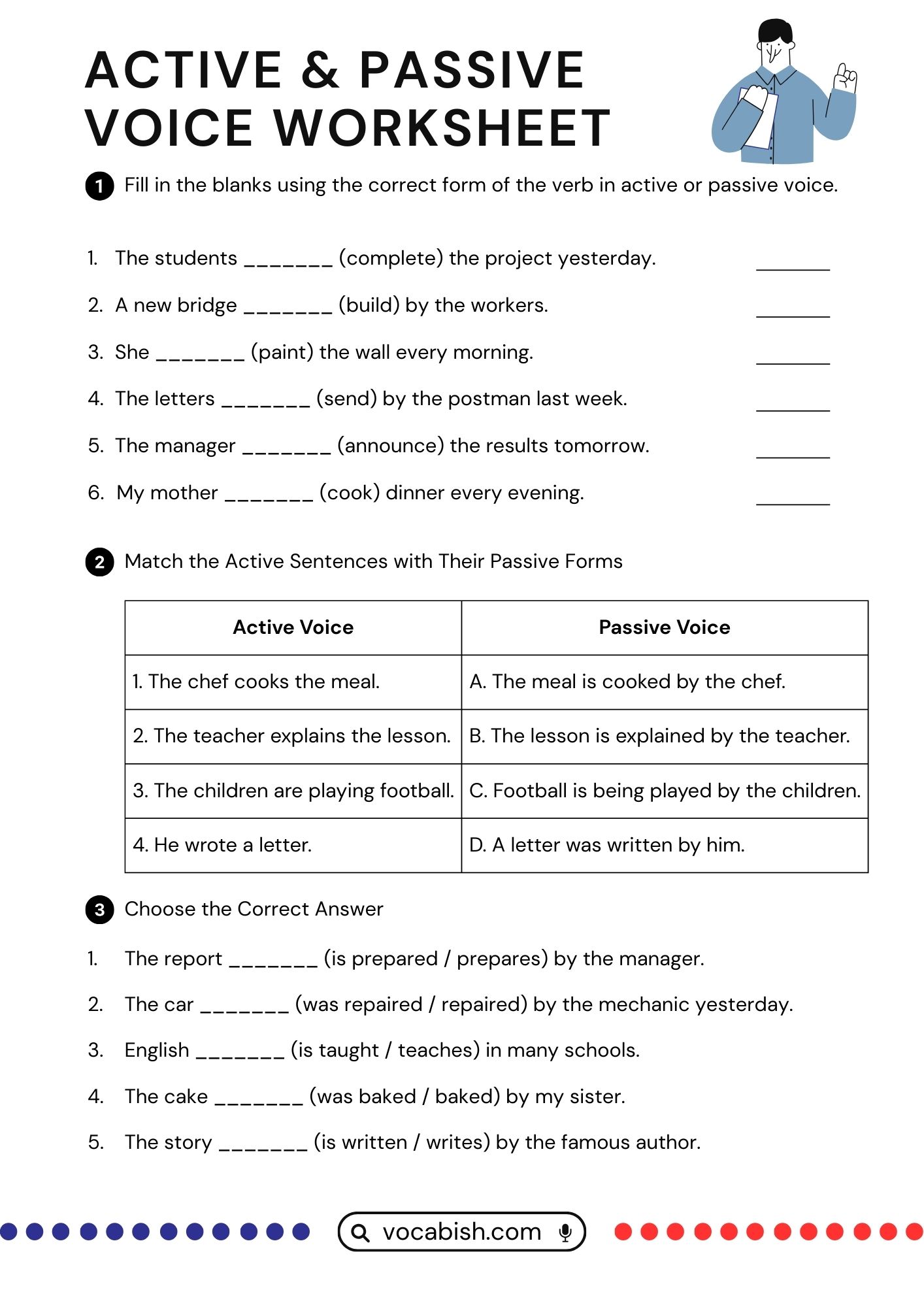 English Practice | Active & Passive Voice Worksheet PDF 👇 | Facebook