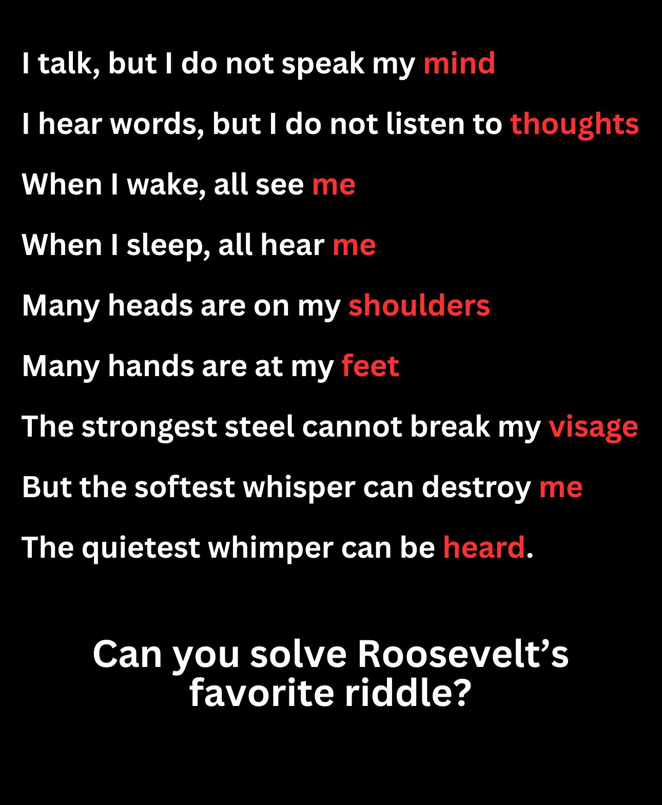 ashmarlow52 - This is a modern, literary-style riddle often attributed ...