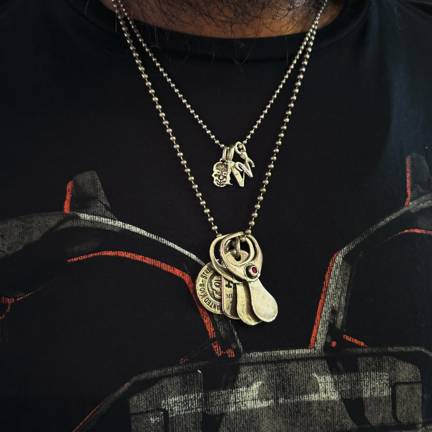 mic＆co 925 脆く Skull pendant top