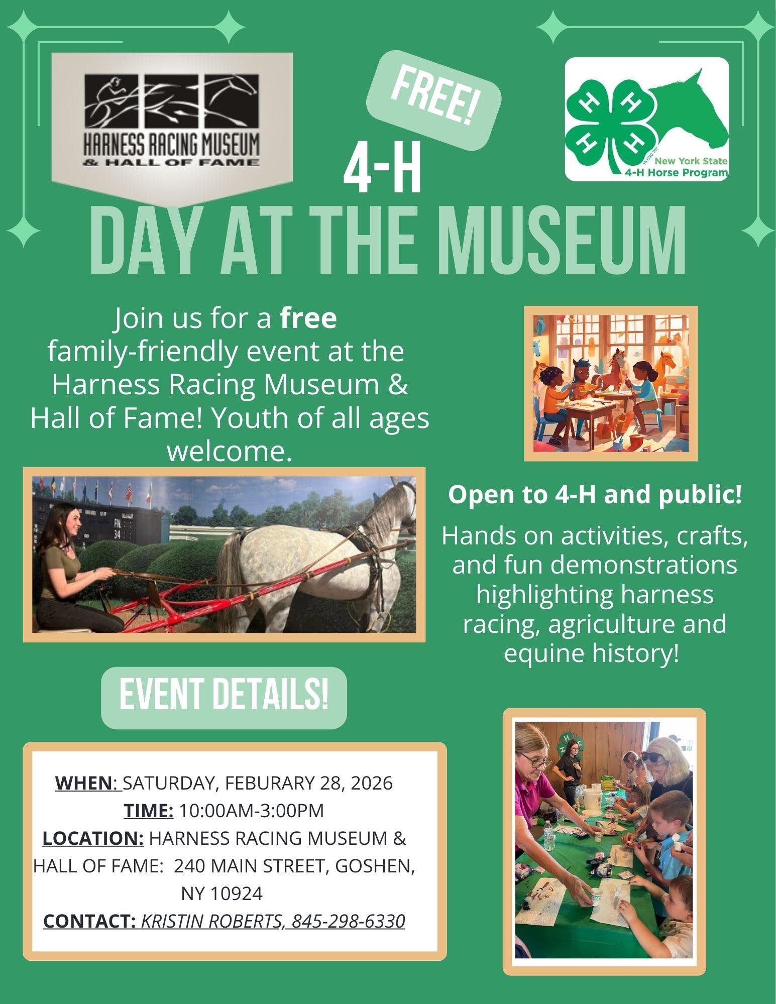 NYS - FREE 4-H Day at the Harness Racing Museum Join us on Saturday ...