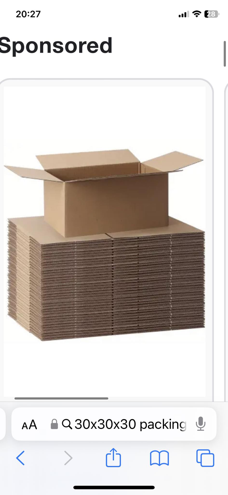 Does anyone have any 30x30x6 boxes???