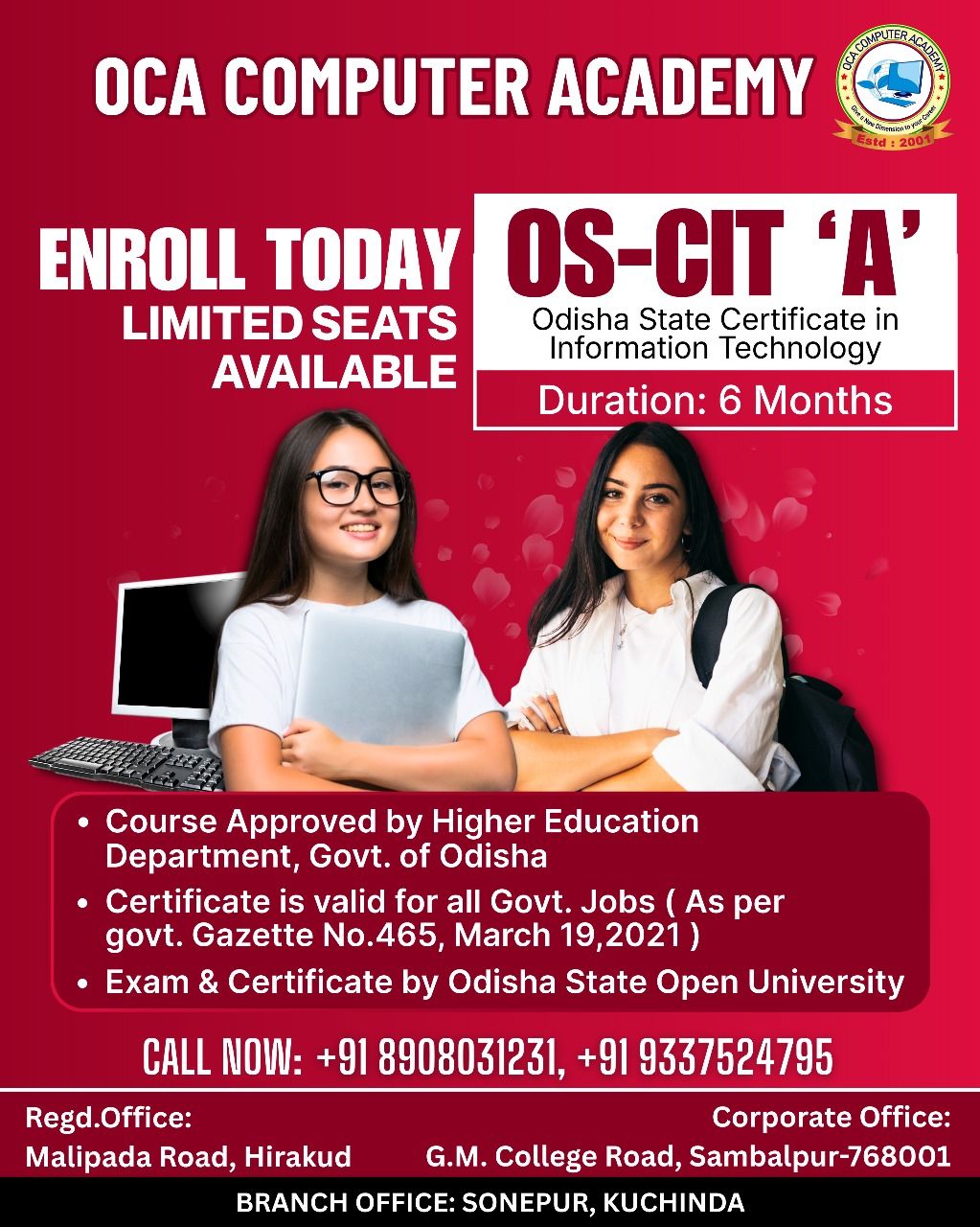 OCA - 📚 OCA COMPUTER ACADEMY – Enroll Today! Join OS-CIT ‘A’ (Odisha ...