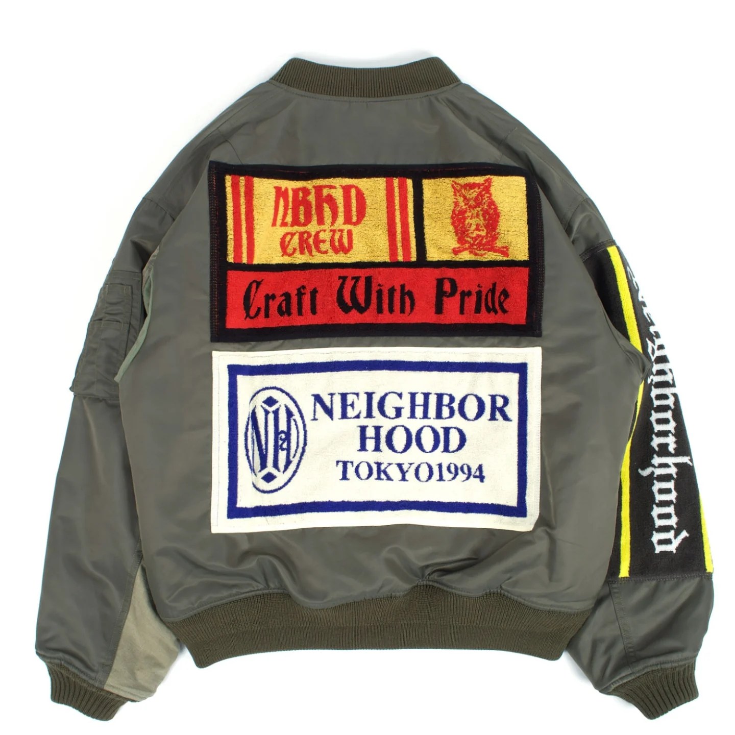 The made in Japan Neighborhood MA-1 Flight Jacket MOD is crafted 