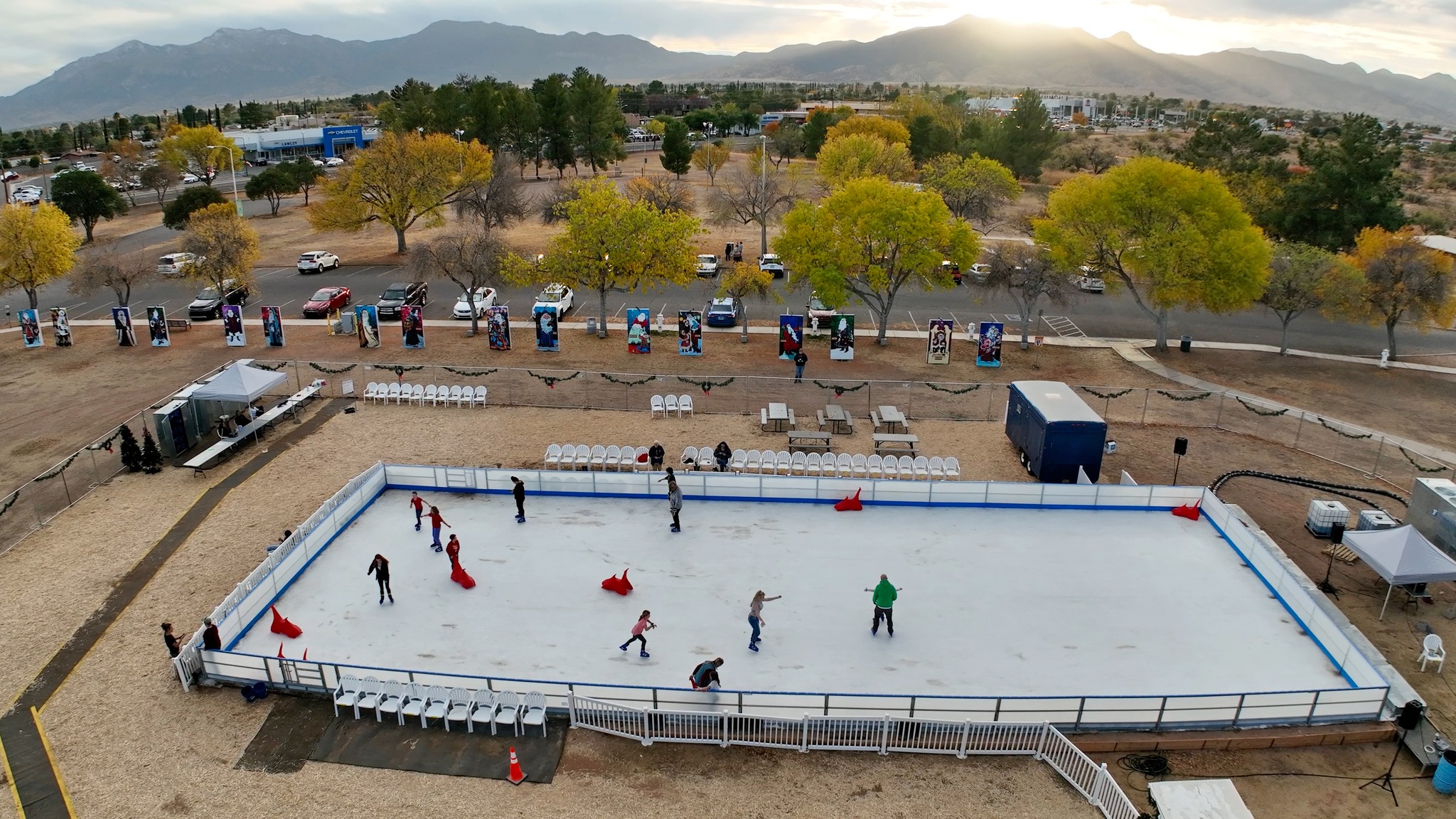 City - Due to the rainy weather, the ice rink in Veterans Memorial Park ...