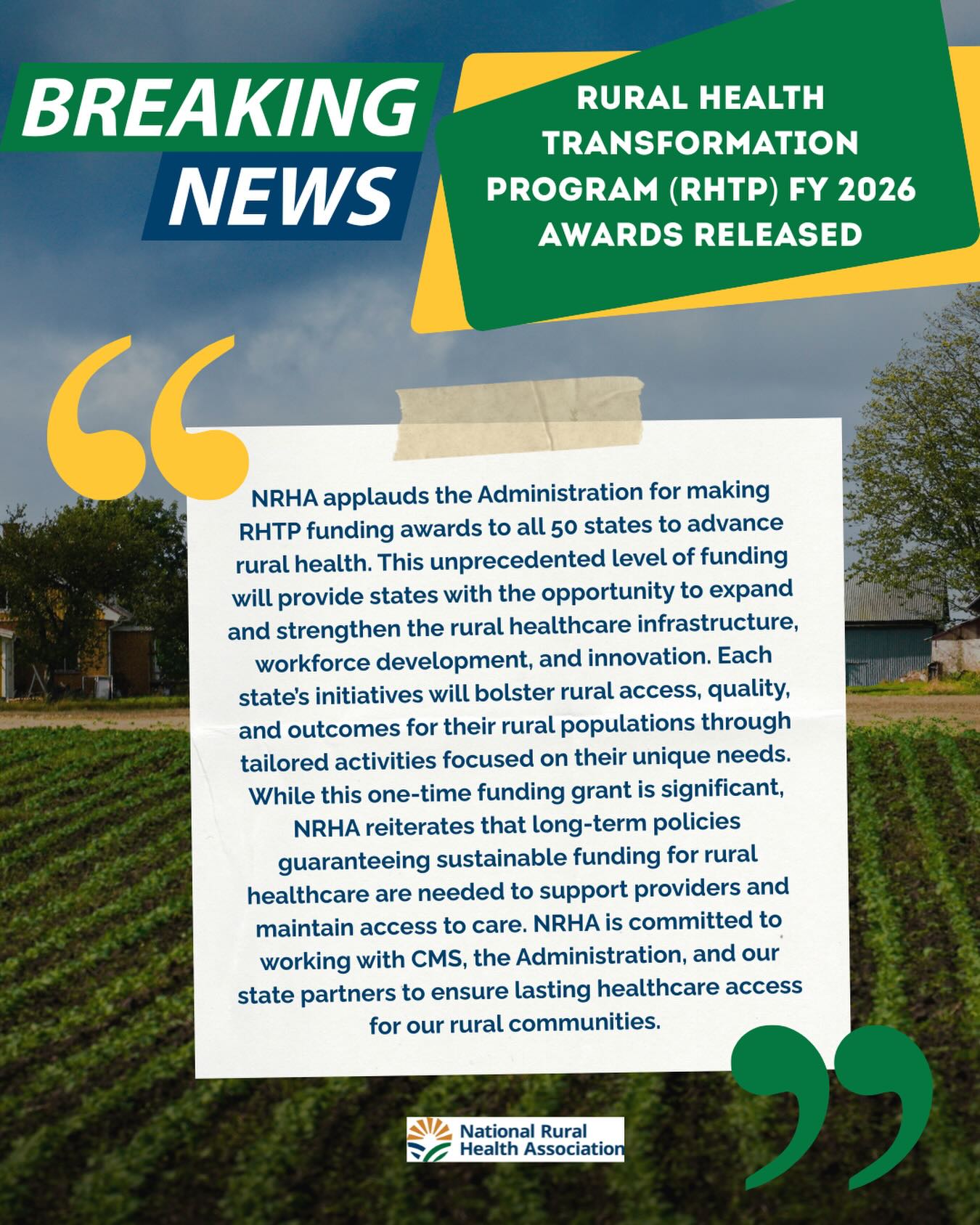 National - NRHA is proud to announce CMS has released the FY2026 # ...