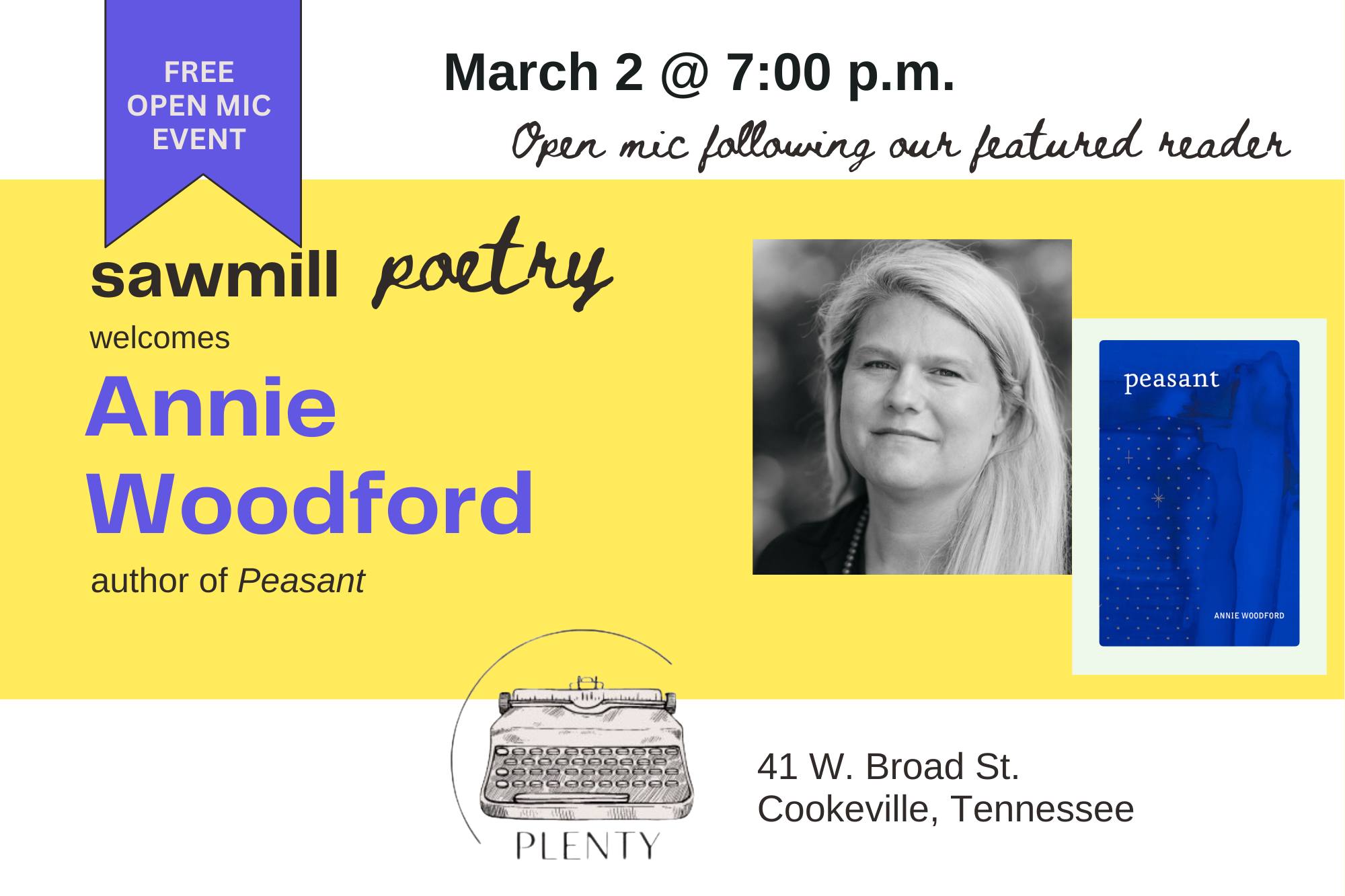 Sawmill Poetry Series | Cookeville TN