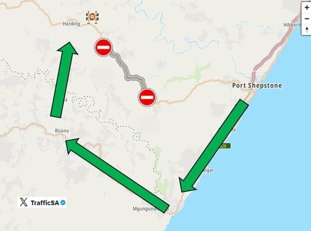 South - ⚠️ UPDATE: [N2 Route] The road is closed between Izingolweni ...